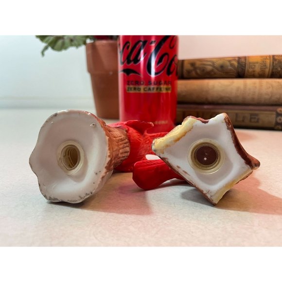 Vintage Bisque Porcelain Cardinal Salt & Pepper Shaker Set - Picture 5 of 5